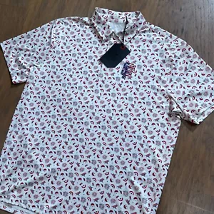 San Francisco Giants Polo Shirt Mens L White USA All Over Print Independence MLB - Picture 1 of 11