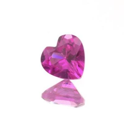 6mm & 10mm Lab Created Bright Pink Sapphire Heart Shape - Image 1 of 2