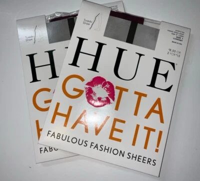 Nuevo en Paquete 2 Pares HUE Tengo que tenerlo! Pantimedias Control Top Esmoquin Rayas Grosella Talla 1 Foto 1 de 4