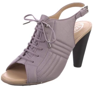 Tod's Shoes 10.5 Heels Slingback Style Peep Toe Lace Up Purple - Picture 1 of 5