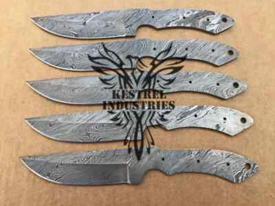 Lot of 5 Damascus Steel Blank Blade Knife For Knife Making Supplies (SU-139) - Image 1 of 4