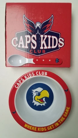 WASHINGTON CAPITALS CEREAL SET Bowl & Spoon Caps Kids Club Melamine Ware hockey Cover