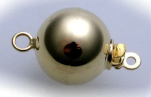 Neu Perlschließe Anhänger echt Gold 585 10 mm Schließe 14 karat Schloß Gelbgold - Bild 1 von 2