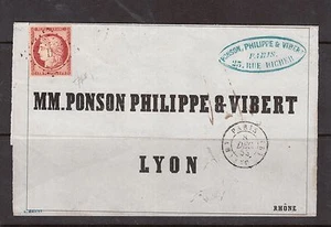 Francia #9 (Y & T #6) Usado en Cubierta Plegada Preimpresa - Imagen 1 de 2