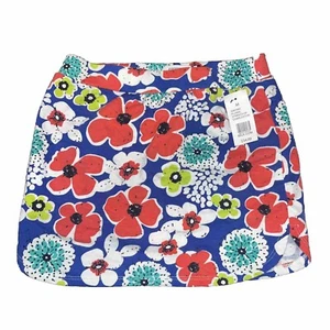 Crown & Ivy Girls Caroline Blue Multicolor Floral Pattern Skort Mini Med NWT - Picture 1 of 4