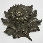 Antique Art Deco Figural Flower Sunflower Bronze INKWELL
