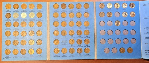 1941 - 1969 Lincoln Cent Collection 71 Coins in Whitman Folder Cover