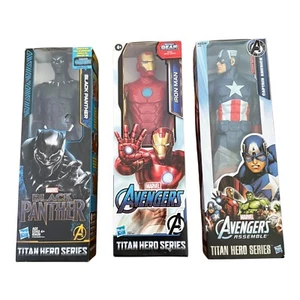 MARVEL Figures by Hasbro Ironman Captain America Black Panther - Picture 1 of 11