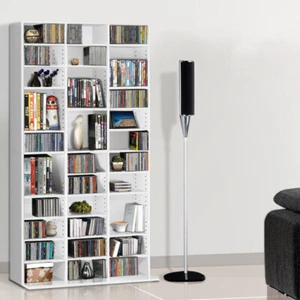 Artiss Bookshelf Display Shelf CD Storage Media Rack Stand Cupboard Book White - Picture 1 of 8