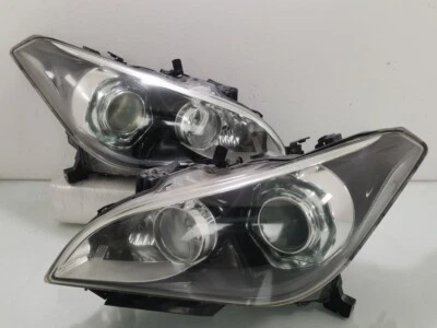 Nissan Fuga M37 Infiniti Y51 XENON HID Front BLACK Headlight Lamps OEM SET 09-13 - Image 1 of 4