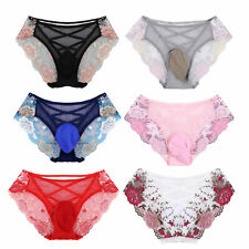 US Men's Sissy Briefs Lace Underwear Pouch Underpant Jockstrap Lingerie Panties