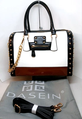 Bolso de mano Dasein grande charol imitación cuero blanco barril cartera/bolso de hombro Foto 1 de 4