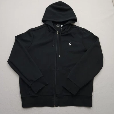 Polo Ralph Lauren Sudadera con Capucha Chaqueta Para Hombres Grande Negro Blanco Poni Cremallera Completa Sudadera Foto 1 de 4