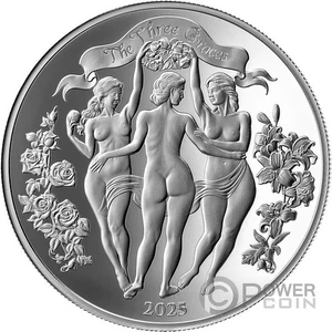 THE THREE GRACES BU Celestial Beauty 1 Oz Silber Münze 2000 Francs Cameroon 2025 - Bild 1 von 6