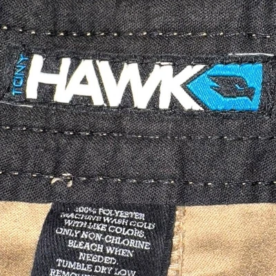 Pantalones Cortos Tony Hawk Para Hombres 40 Caqui Bolsillos de Carga Cremallera Mosca Frente Plano Poliéster Patín Foto 1 de 4