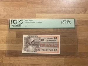 Military Payment Certificate, 25 Cents Series 661 - PCGS Gem New 66PPQ - Picture 1 of 6
