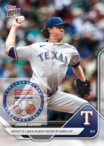 **PRE SALE** Jacob deGrom - 2025 MLB Topps NOW® - Card 512 - Picture 1 of 1