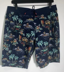 GAP HAWAIIAN Surf FLORAL 10" Print Board Shorts with GapFlex Blue - Picture 1 of 8