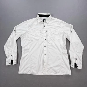 Kuhl Hemd Herren XL weiß langarm Nylon Wandern Knopfleiste Taschen Camping - Bild 1 von 15