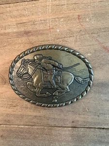 1981 Vintage Western Pony Express Reiter Mervyn's Commemorative Messing Gürtelschnalle - Bild 1 von 2