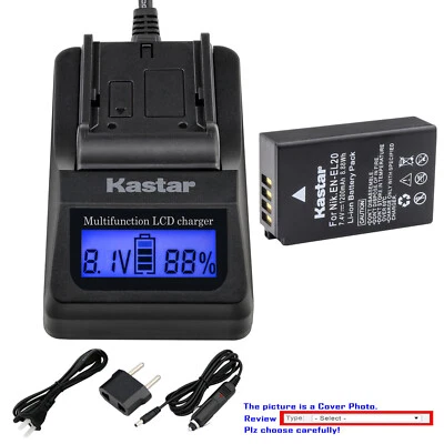 Cargador rápido de batería LCD Kastar para cámara de cine de bolsillo Nikon ENEL20 Blackmagic Foto 1 de 4