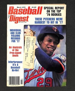 MARCH 1978 BASEBALL DIGEST, ROD CAREW, MINNESOTA TWINS ON  COVER - Picture 1 of 2
