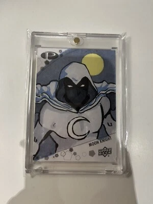 2021 Upper Deck Marvel Premier Moon Knight 1/1 Sketch By Angelika Rasmus - Image 1 of 2