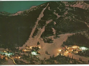 Taos Ski Valley New Mexico bei Nachts Skipisten 9"x6" riesige Postkarte Skifahren NM - Bild 1 von 2