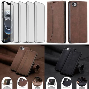 For iPhone 16e 16 Pro Max 16 Plus Magnetic Wallet Case Cover / Tempered Glass - Picture 1 of 29