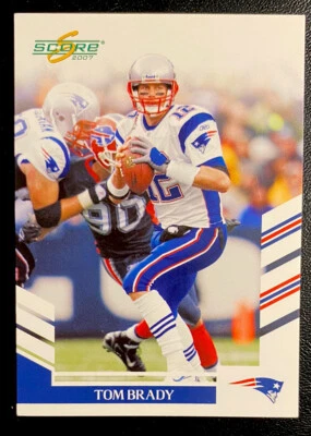 TOM BRADY 2007 SCORE BASE CARD # 155 PATRIOTS TAMPA BAY BUCCANEERS EXNM - Image 1 of 3