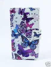 Samsung Galaxy S9+, S9Plus Case Flip Etui Tasche Hülle Schmetterlinge blau lila