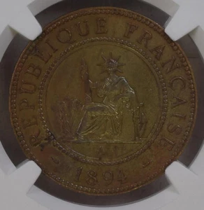 French Indo-China Cent1894A NGC UNC Details - Picture 1 of 4