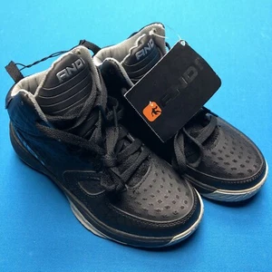 Youth Size 3 AND1 BLACK GRAY HIGH TOP SNEAKERS BASKETBALL SHOES B4 - Picture 1 of 6