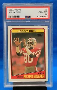 1988 TOPPS # 6 Jerry Rice PSA 10 GEM MT # 62736642 SAN FRANCISCO 49ers !!! - Picture 1 of 2