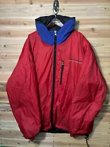 Vintage 90s Guess Puffer Down Jacket Reversible Black Red Sz M Made In USA - Picture 1 of 14