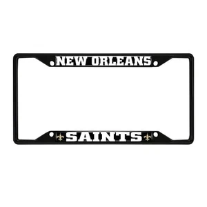 Fanmats NFL New Orleans Saints Black Metal License Plate Frame - Picture 1 of 1
