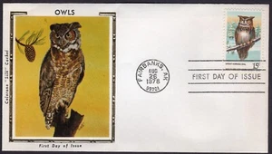 Scott #1763 (1763a) Owls (08/26/78) Colorano Silk FDC Fairbanks AK - Picture 1 of 2