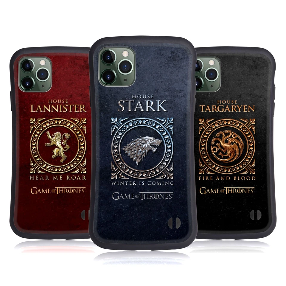 HBO GAME OF THRONES METALLIC SIGILS HYBRID CASE FOR APPLE iPHONES PHONES - Image 1 of 4