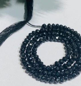Handmade Black Onyx Faceted Bicone Beads, AAA+ Quality Gemstone Loose Beads. - Picture 1 of 12