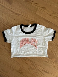 Alpha Gamma Delta Sorority Cropped Ringer Next Level Apparel Baby Tee (Size S) - Picture 1 of 3