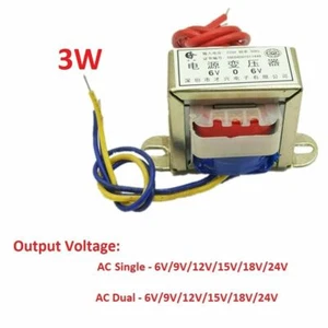 EI41 3W Power Transformer Input AC 220V 50Hz - Output AC Single/Dual 6V-24V 3VA - Picture 1 of 7