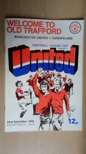 Manchester United v Sunderland Football Programme 1976 - Picture 1 of 2