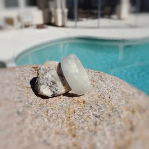 White Gold Duochrome Acrylic Resin Ring ~ Men's or Women's ~ Handmade to Order - Picture 1 of 5