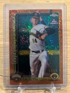 2025 Topps Pro Debut Zander Mueth Orange Refractor #'d /25 Pirates - Bild 1 von 2