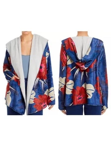 NWT Johnny Was Alder Sherpa Biya Boho Floral Hooded Soft Jacket Multi M $198 - Picture 1 of 8