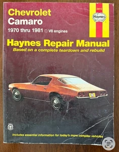 HAYNES Chevrolet Camaro 1970-1981 V8 Engines Repair Manual 24015 - Bild 1 von 7