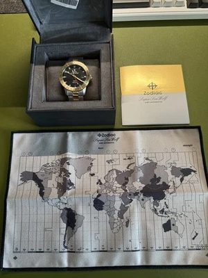 Zodiac ZO9406 40MM Super Sea Wolf GMT Auto Dive Watch, Two-Tone SS, $1695 retail - Image 1 of 4
