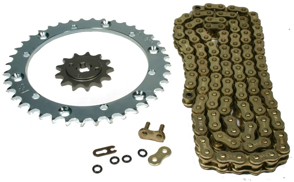 Yamaha Blaster 200, 1988-2006, juego de cadena y piñón junta tórica dorada Foto 1 de 1