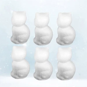 6 pezzi modello gatto creativo fai da te bianco bambini educativo bambini gatto - Foto 1 di 11