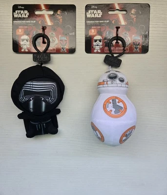 NUEVO CON ETIQUETAS Star Wars Kylo Ren & BB-8 Droide Personaje Bolso Clip Peluche Foto 1 de 4